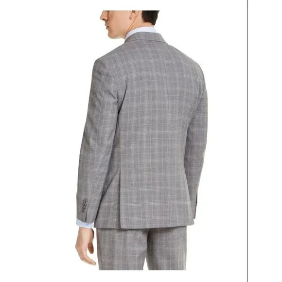 MICHAEL KORS Mens Airsoft Gray Plaid Performance Stretch Blazer 44R/50R